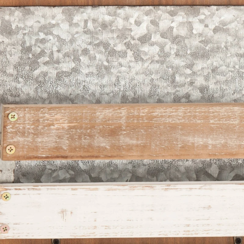 28" Brown Wood Farmhouse Magazine Rack Holder