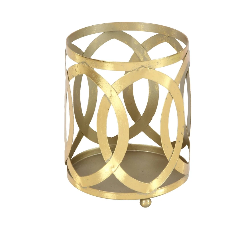 8" Gold Iron Glam Candle Holder