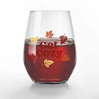 Get Cozy 15oz. Printed Stemless Wine Glass