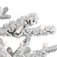 6.5ft. Pre-Lit Medium Flocked Garden IPT Artificial Christmas Tree, Warm White LED Lights