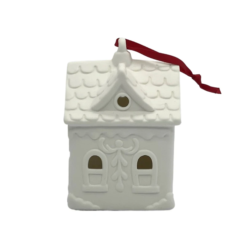 4" DIY LED Ceramic Gingerbread House Ornament by Make Market®