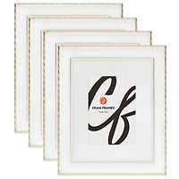 4 Pack Craig Frames Victoria White & Gold Picture Frame with Mat