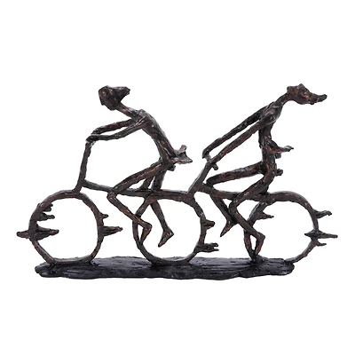21" Brass Polystone Industrial Bicycle Sculpture