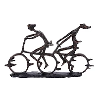 21" Brass Polystone Industrial Bicycle Sculpture