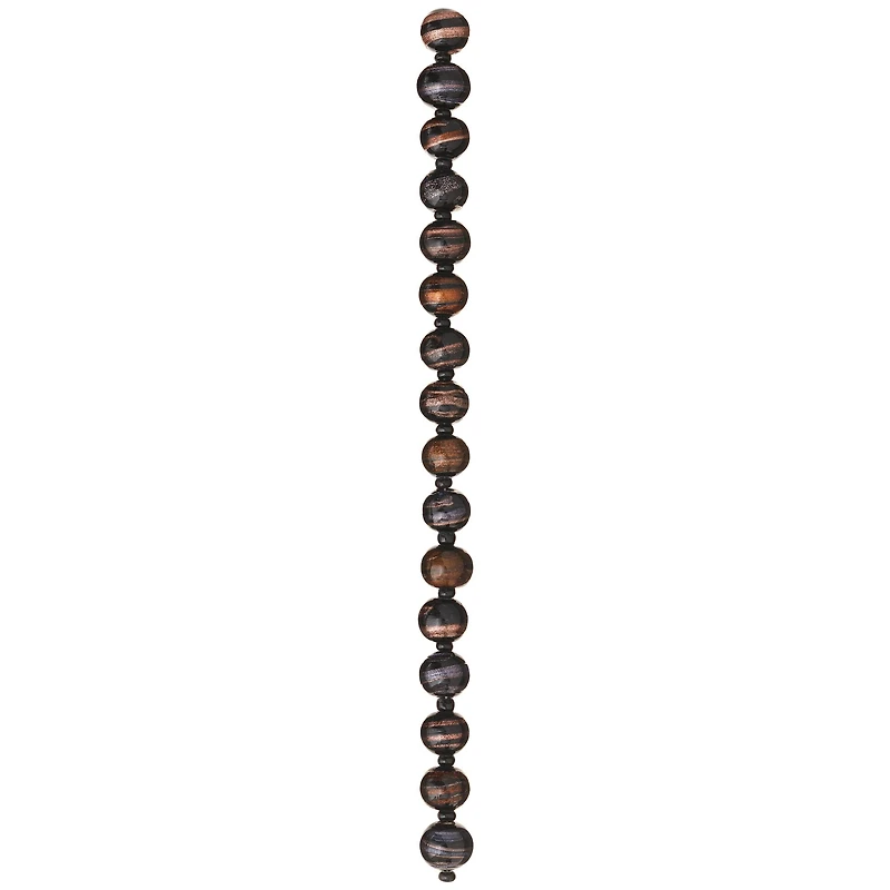 Black & Amber Lampwork Glass Beads, 10mm by Bead Landing™