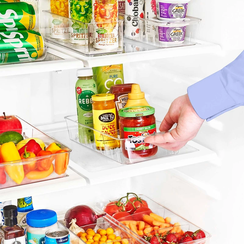 Sorbus Medium Clear Organizing Bins on Wheels with Removable Dividers, 2ct.