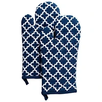 DII® Nautical Blue Lattice Oven Mitt Set, 2ct.