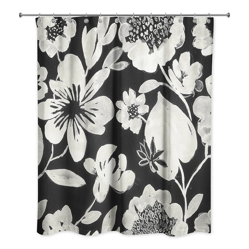 Cream Florals 71" x 74" Shower Curtain