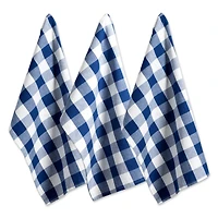 DII® Navy Buffalo Check Dishtowels, 3ct.