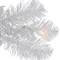 24" Pre-Lit White Artificial Christmas Pine Wreath
