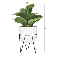 19" Potted Contemporary Gourd Artificial Foliage