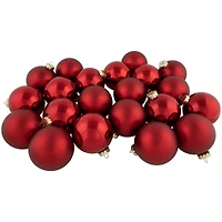 72ct. 2 Finish Red Glass Ball Ornaments