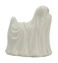 6.75" White Ghost Dog Pre-Lit Ceramic Tabletop Décor by Ashland®