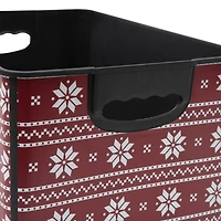Simplify Holiday Sweater Print Storage Tote Bin