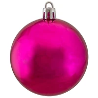 60ct Shiny Pink Magenta Shatterproof Ball Ornaments