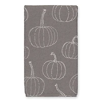 Grateful Hearts Gray Pumpkin Tea Towel Set