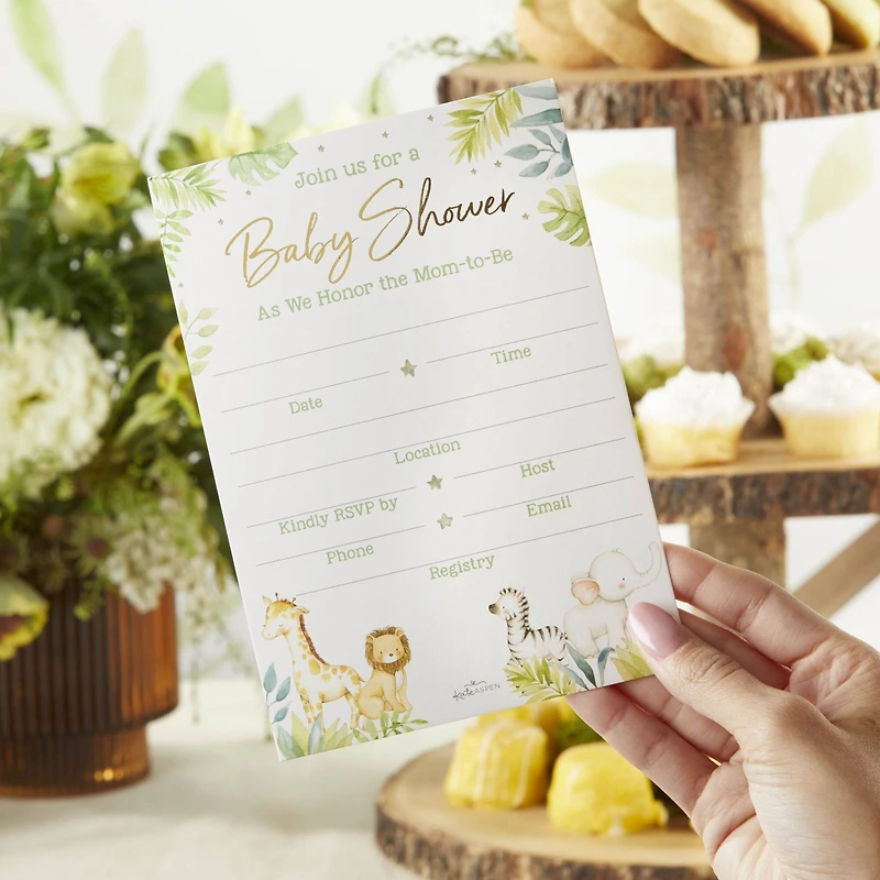 Kate Aspen Safari Baby Shower Invitation & Thank You Card Bundle Set