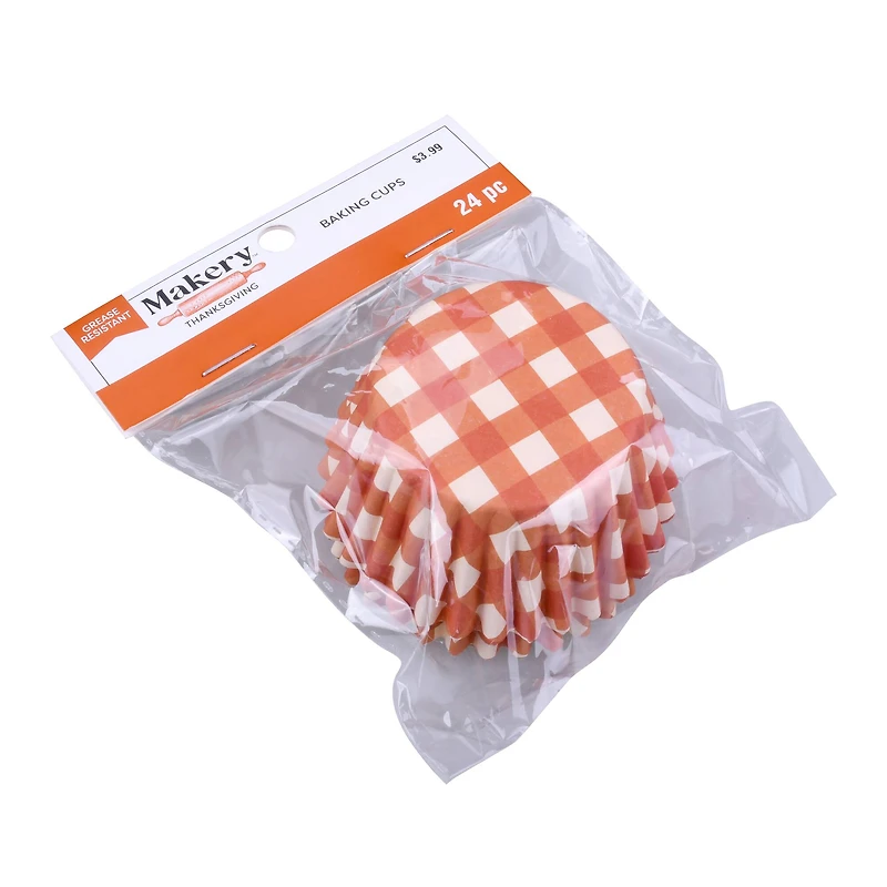 Plaid Pumpkin Baking Cups, 24ct. by Makery™