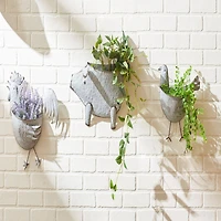DII® 14.25" Rooster Galvanized Wall Planter