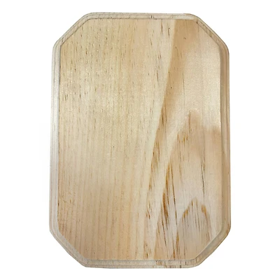 9" Unfinished Pinewood Rectangle Plaque with Clipped Corners by Make Market®
