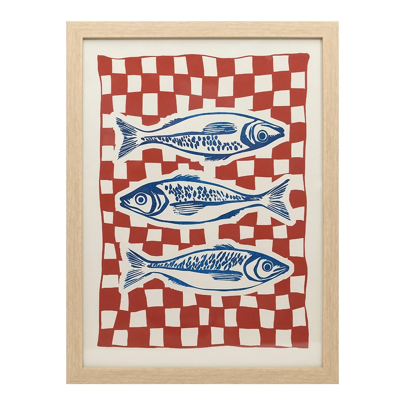 12" x 16" Blue Fish Framed Wall Décor by Ashland®