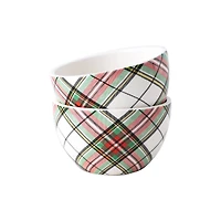 4" Green & Red Plaid Ceramic Bowl by Ashland®