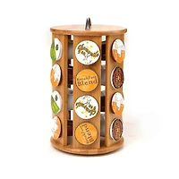 Mind Reader 30 Capacity Bamboo Single Serve Coffee Pod Holder Carousel