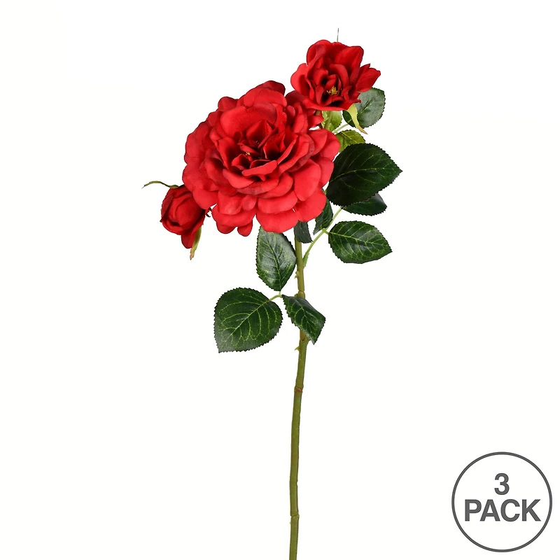 Burgundy Rose Stem, 3ct.