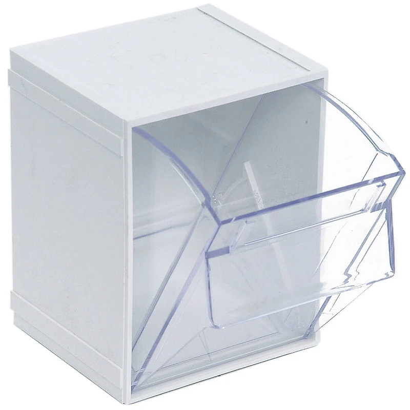 Quantum Storage Systems® 5.25" x 6.25" White & Clear Individual Tip Out Bin
