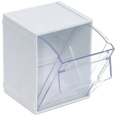 Quantum Storage Systems® 5.25" x 6.25" White & Clear Individual Tip Out Bin