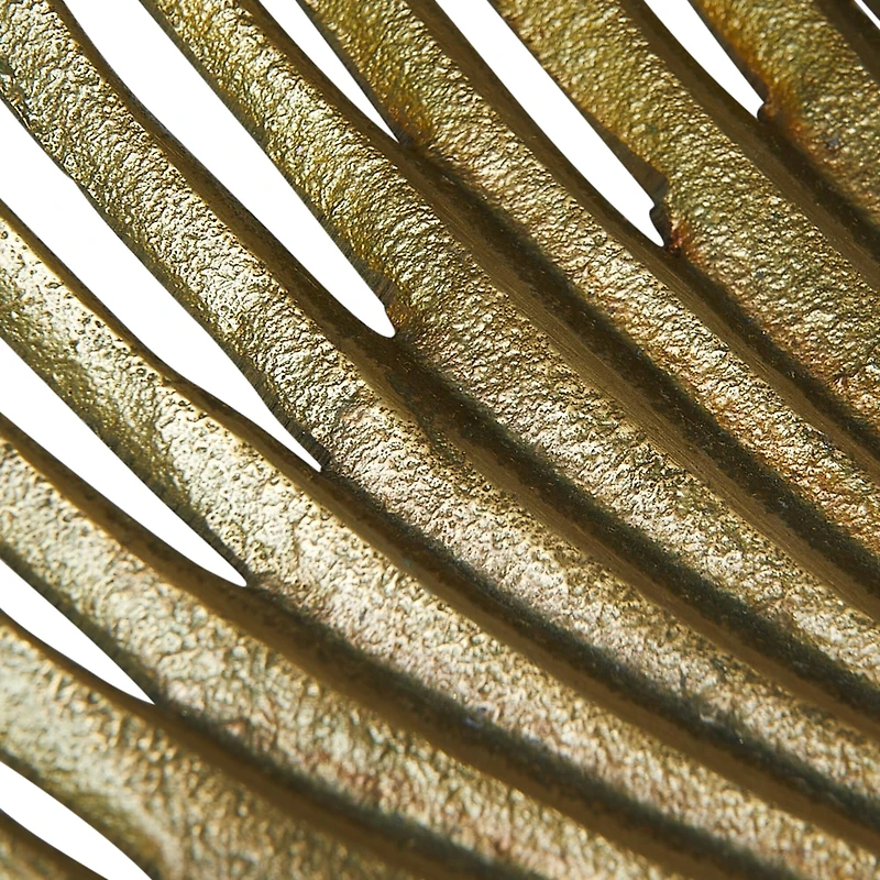 Hello Honey® 13" Antique Gold Finish Decorative Aluminum Palm Frond Tray