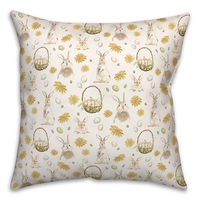 Easter Greetings Pattern 18" x 18" Indoor / Outdoor Pillow