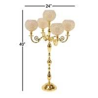 Gold Aluminum Glam Candle Holder, 40" x 24" x 24"