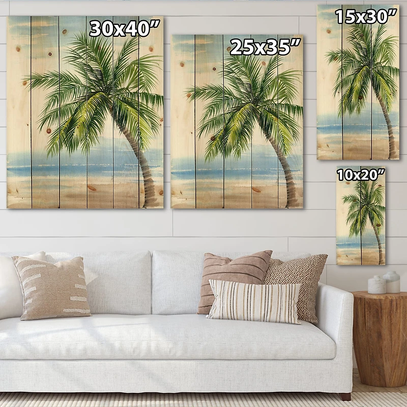 Designart - Palm Tree At The Beach Resort