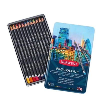 Derwent® Procolour 12 Color Pencil Tin Set