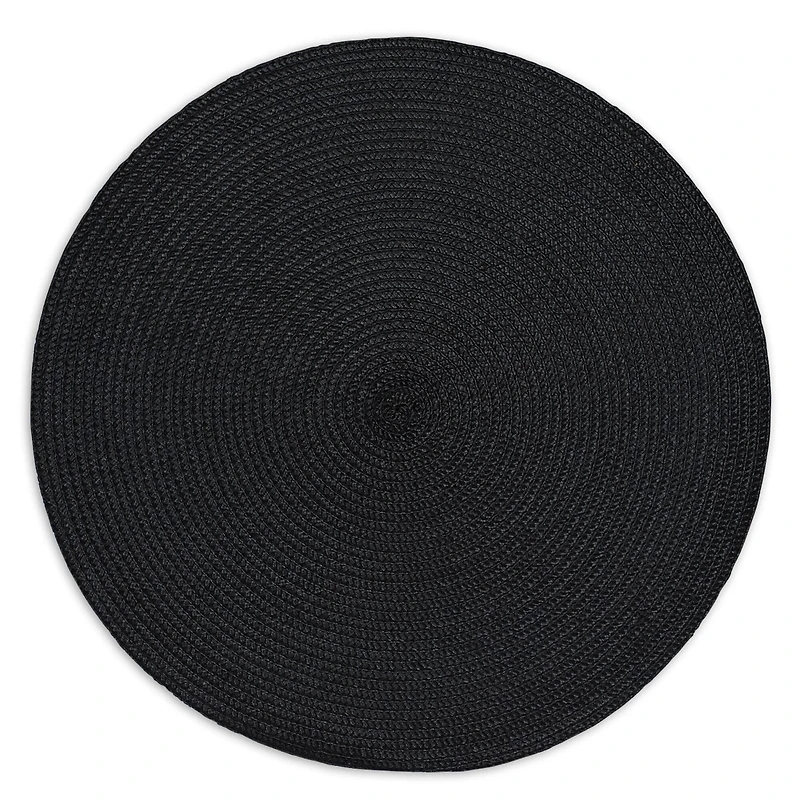 DII® Black Round Placemats, 6ct.