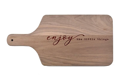 Enjoy the Little Things 17" x 8" Walnut Paddle Cutting Board