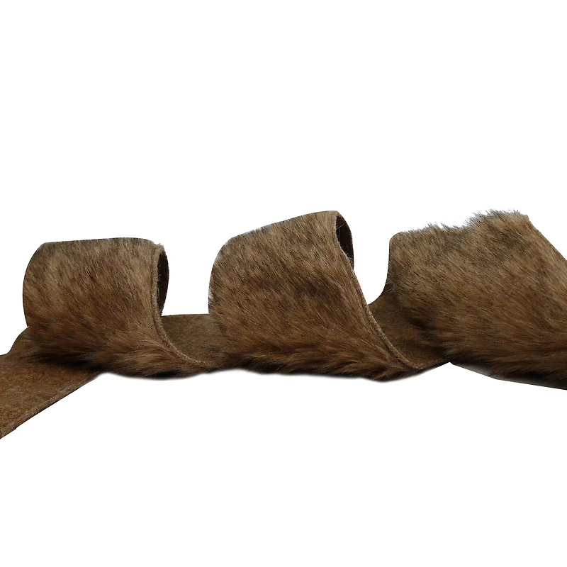 4" Brown Wired Faux Fur Trim by Celebrate It®