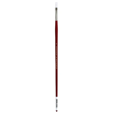 Connoisseur® White Taklon Long Handle Flat Brush