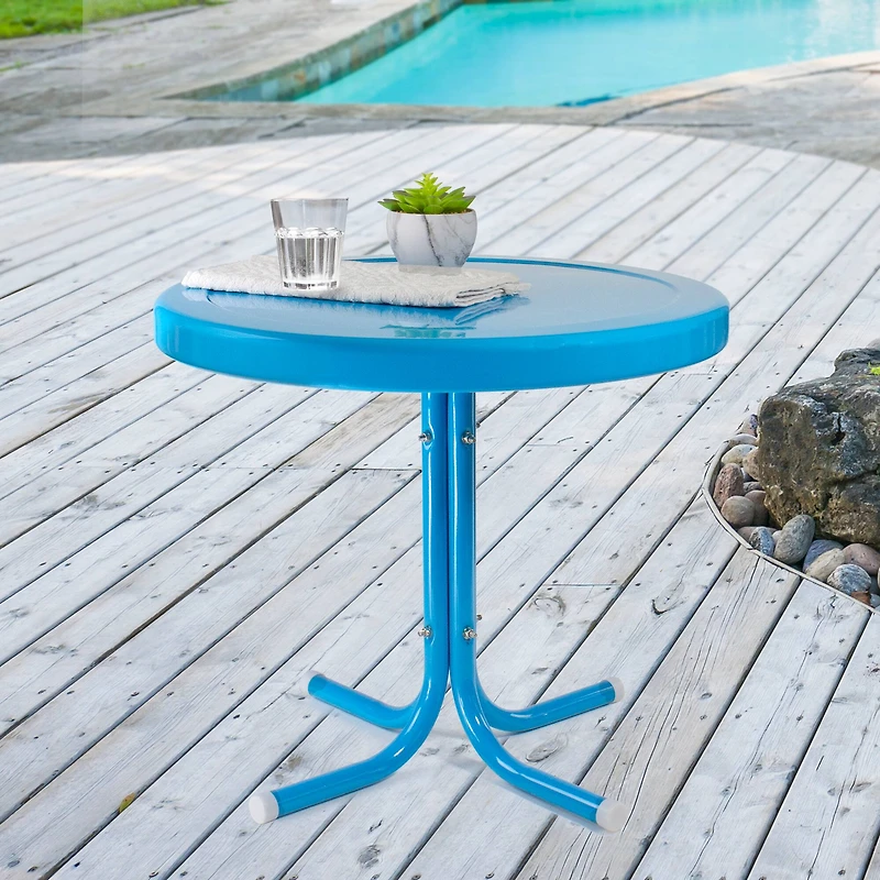 22" Outdoor Retro Tulip Side Table
