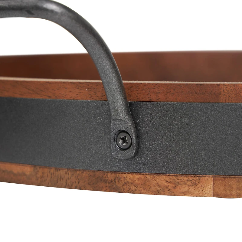 Round Wood Decorative Nesting Tray Set