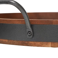 Round Wood Decorative Nesting Tray Set