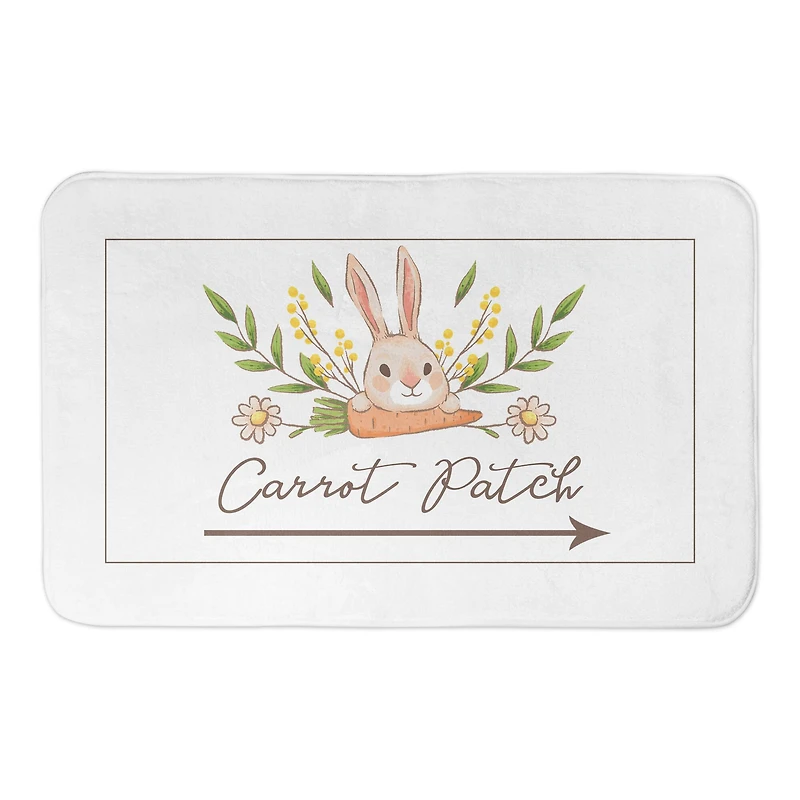 Bunny And Carrot Patch Bath Mat 34" x 21" Bath Mat