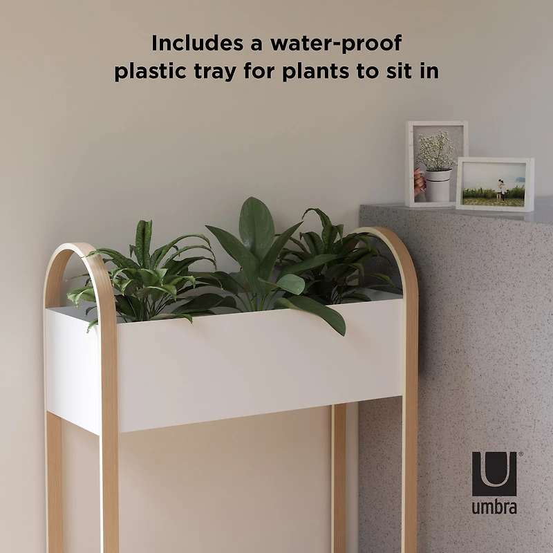 Umbra White & Natural Bellwood Elevated Garden Bed & Storage Box