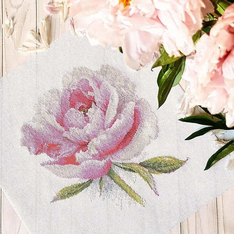 Alisa Tender Peony Cross Stitch Kit