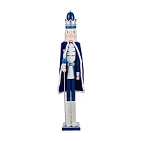 Glitzhome® 42"H Wooden Christmas Blue Dressed King Nutcracker