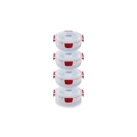Joseph Joseph Nest Lock 8-piece Round Food Storage Container Set Red