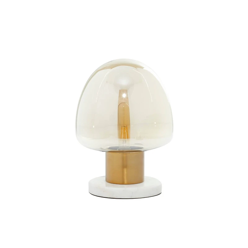 14" Gold Metal Modern Table Lamp
