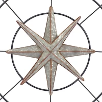 Gray Compass Metal Farmhouse Wall Decor