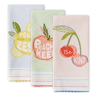 Assorted Summer Fruit Embellished Dishtowel (Set of 3)